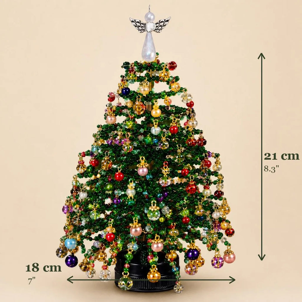 Fleva beaded Christmas tree kit size: 21 cm (8.3 in) tall and 18 cm (7 in) wide