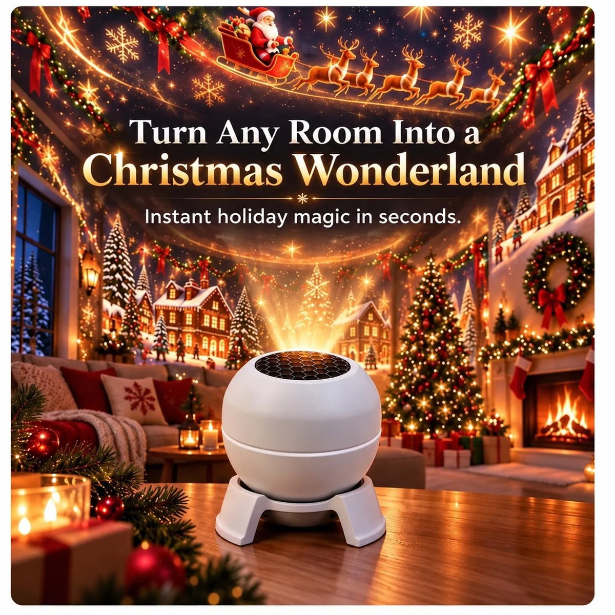 Turn any room into a Christmas wonderland — the compact ball projector casts instant holiday magic in seconds