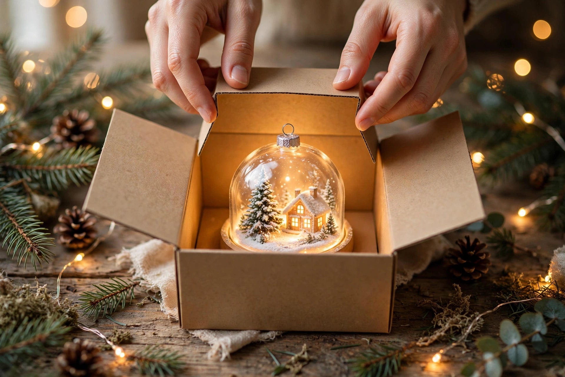 Unboxing a glowing Christmas keepsake