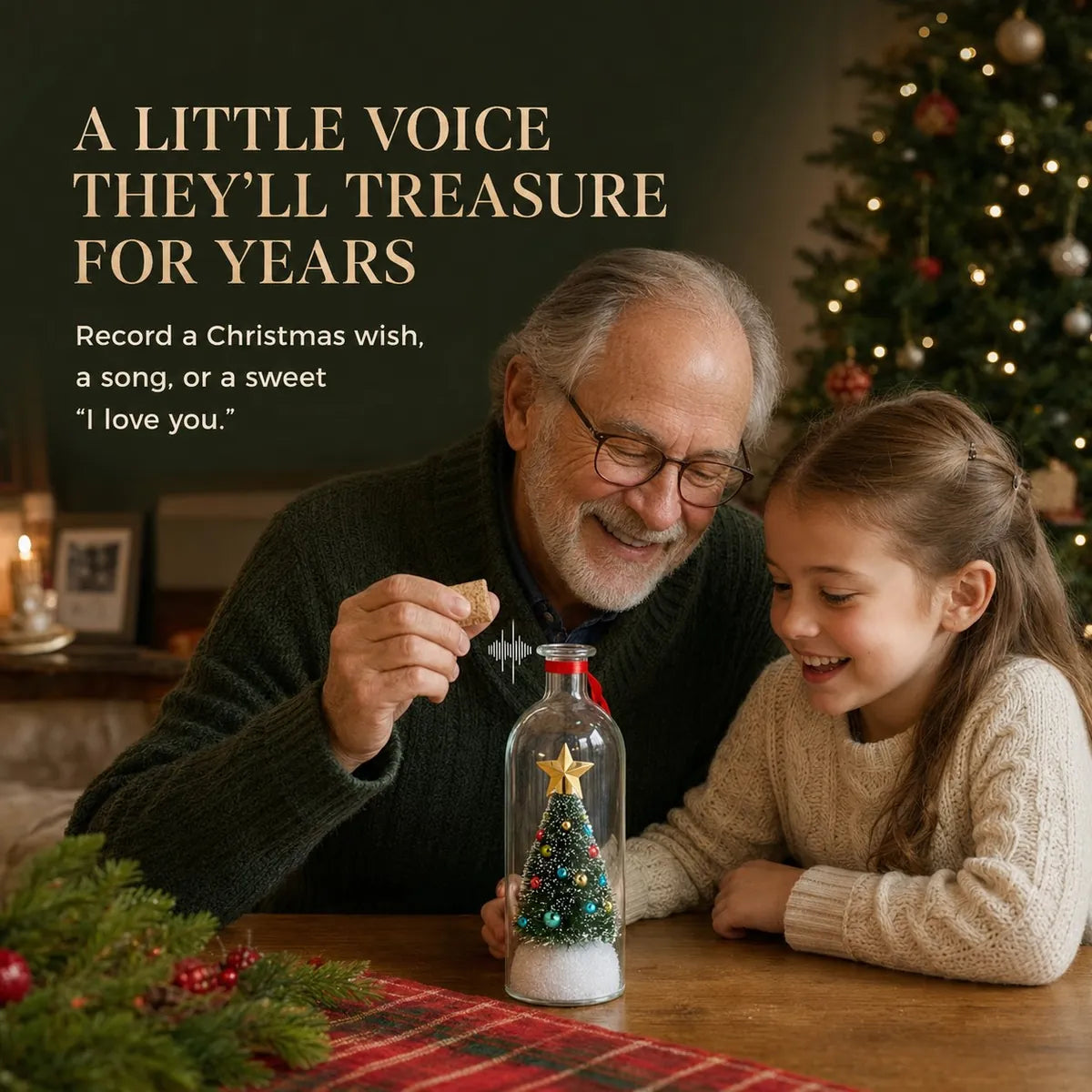 A little voice they'll treasure for years — record a Christmas wish, a song, or a sweet I love you